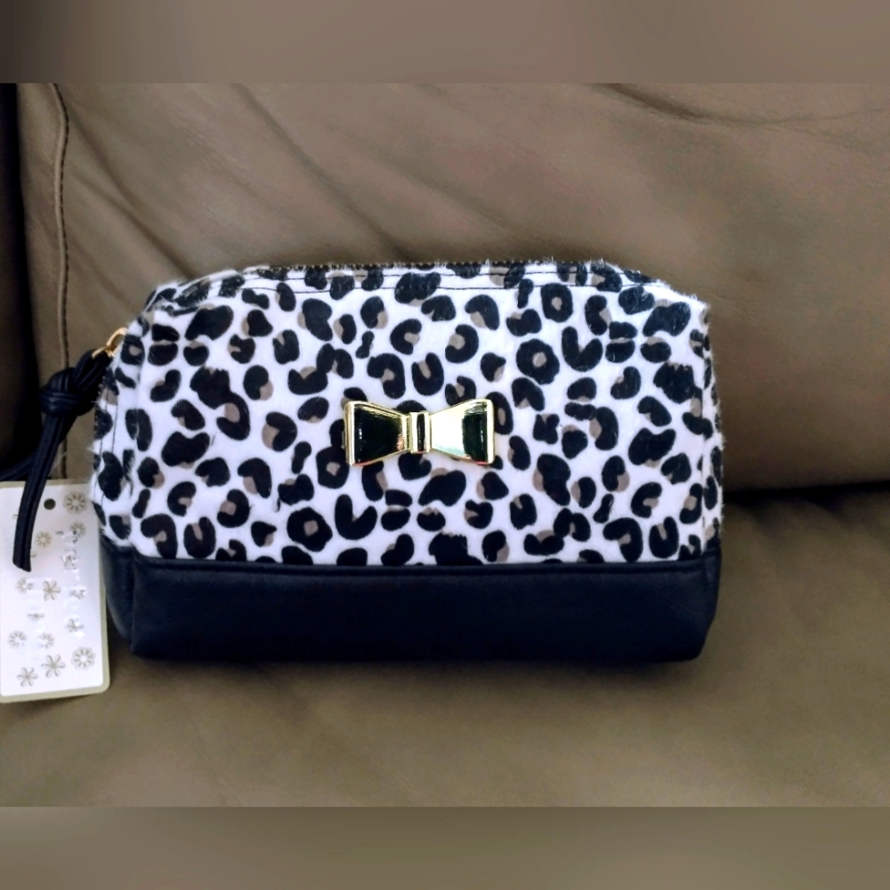 Perfect Image  Black Leopard Cosmetic Makeup Bag NWT